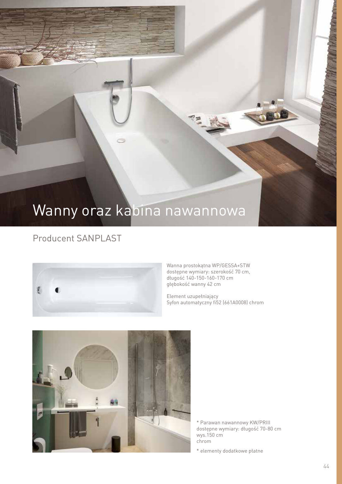 Wanny oraz kabina nawannowa - SANPLAST