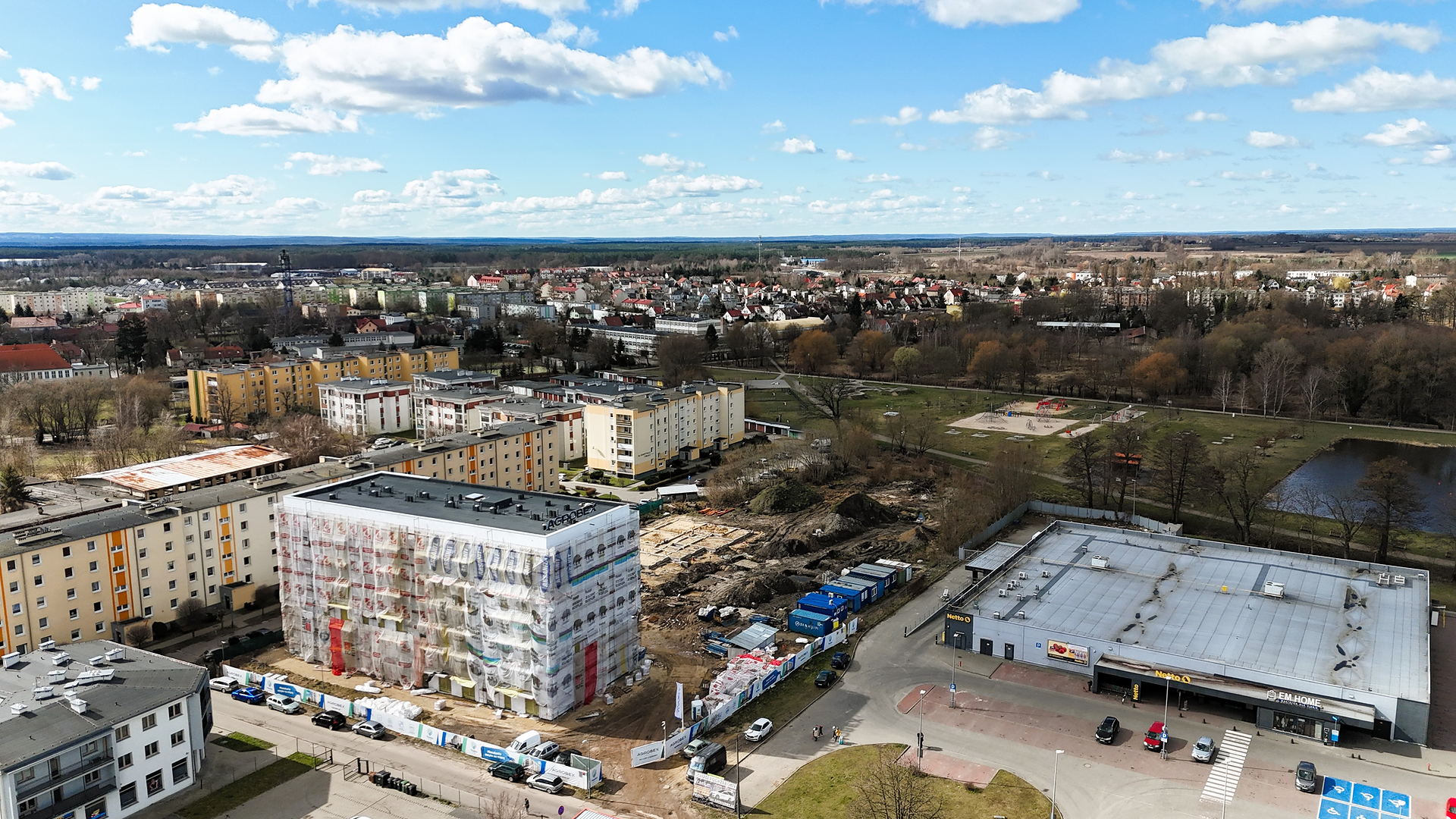 Osiedle Tkacka - widok z drona, 03.2025