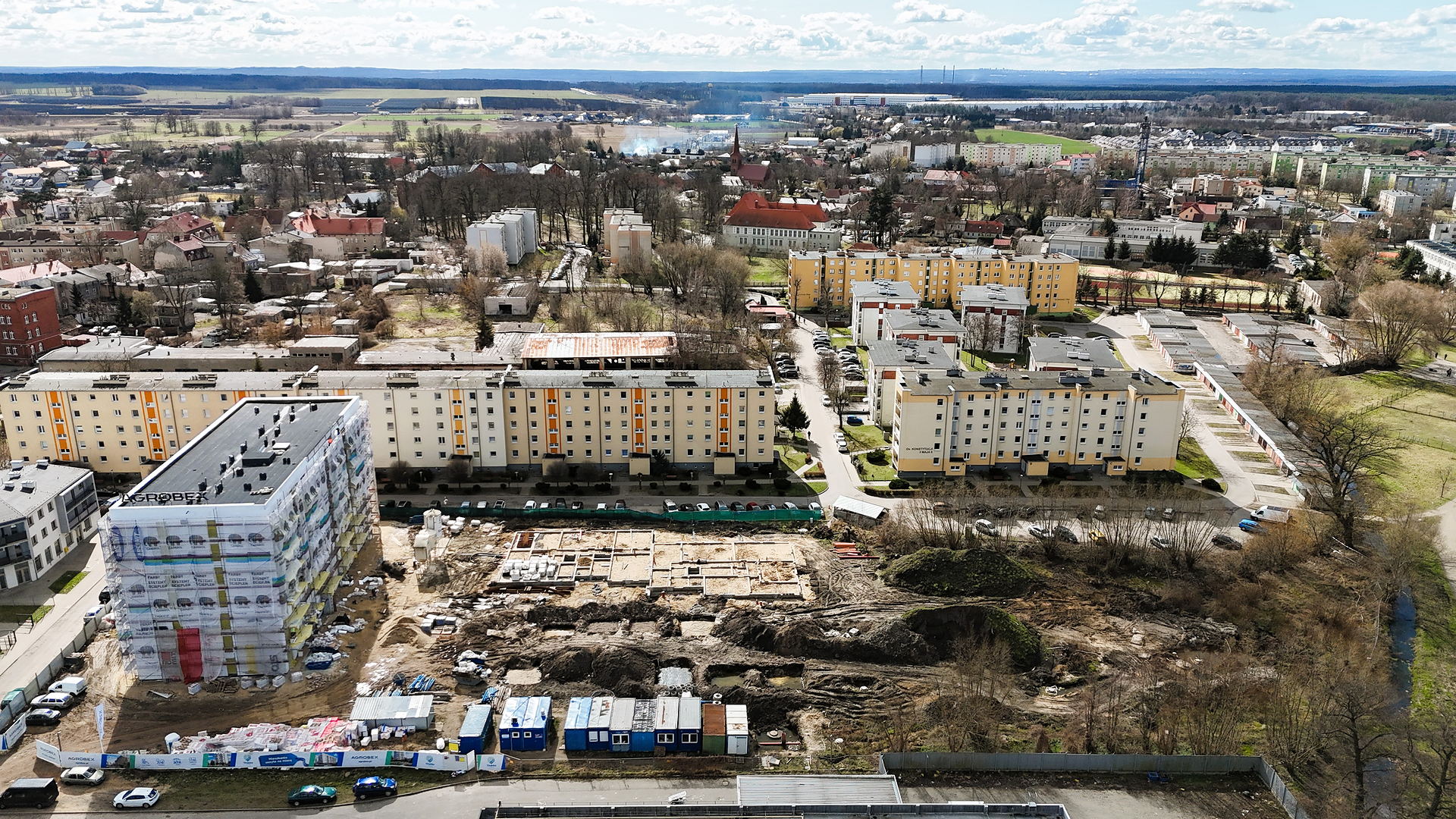 Osiedle Tkacka - widok z drona, 03.2025
