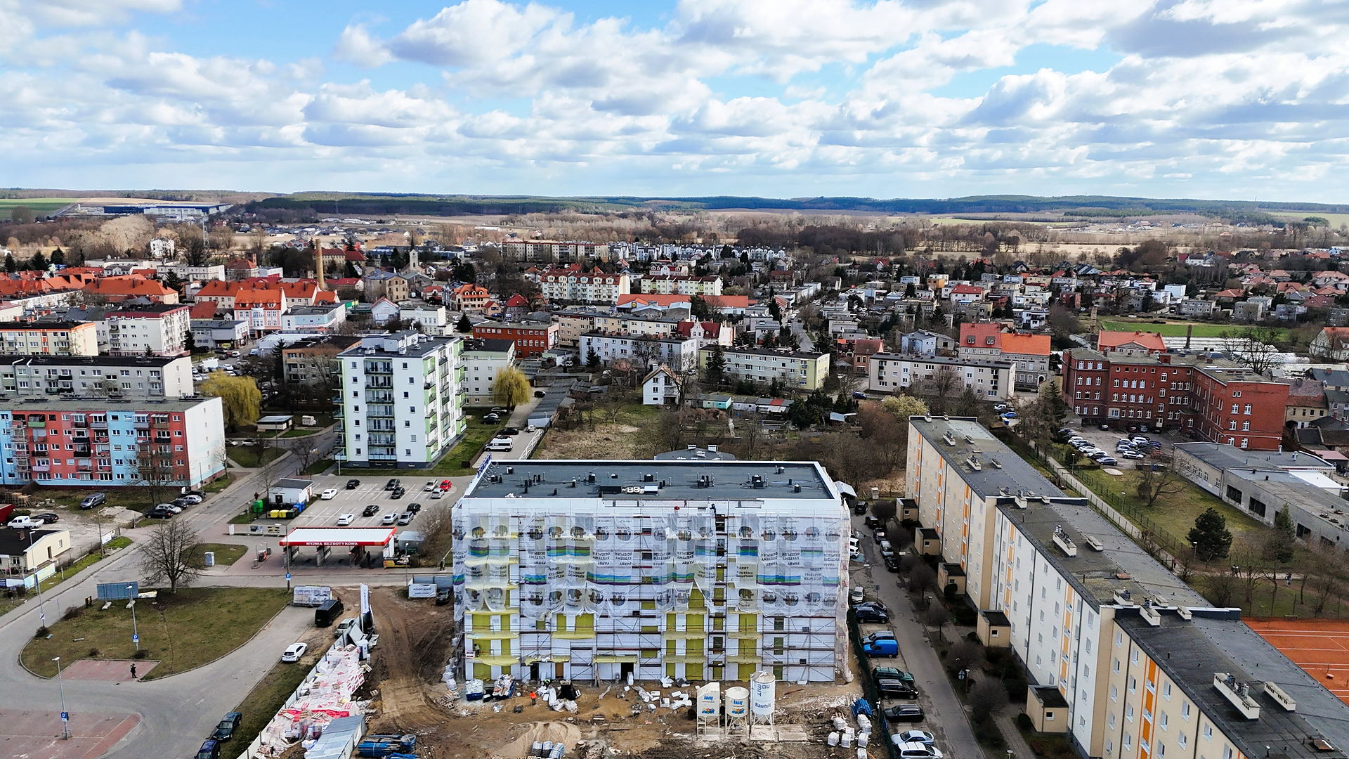 Osiedle Tkacka - widok z drona, 03.2025