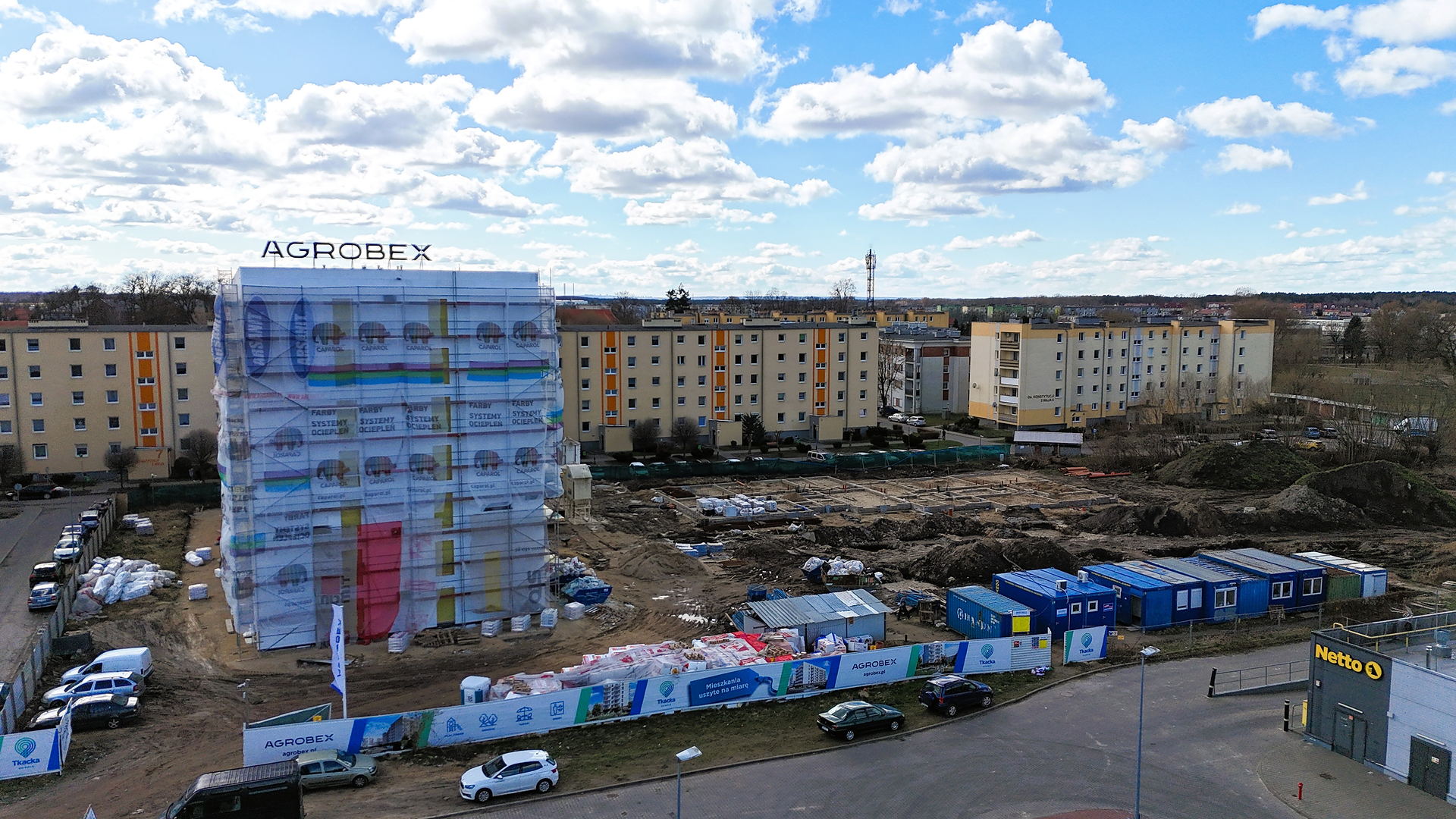 Osiedle Tkacka - widok z drona, 03.2025